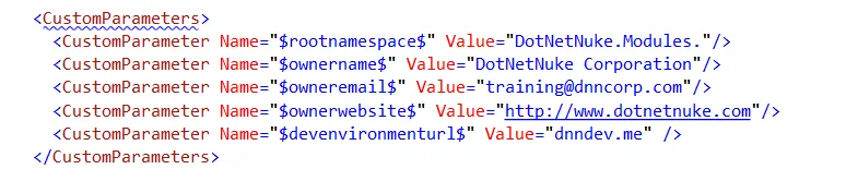 Custom Parameters Screenshot